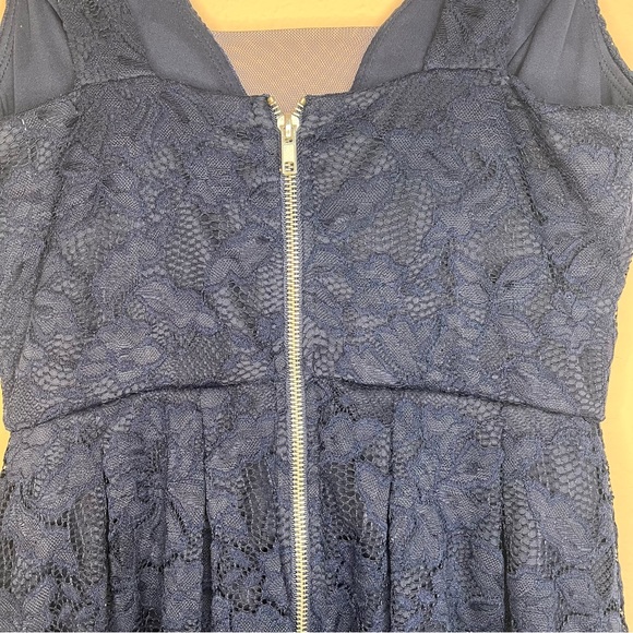 🥀 Women's Junior Crystal Doll Navy Blue Dress - Picture 7 of 12